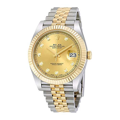 Rolex Datejust 41 Champagne Diamond Steel Mens Watch