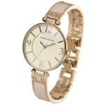 Anne Klein Women's Gold-Tone and Ivory Marbleized Bangle Watch