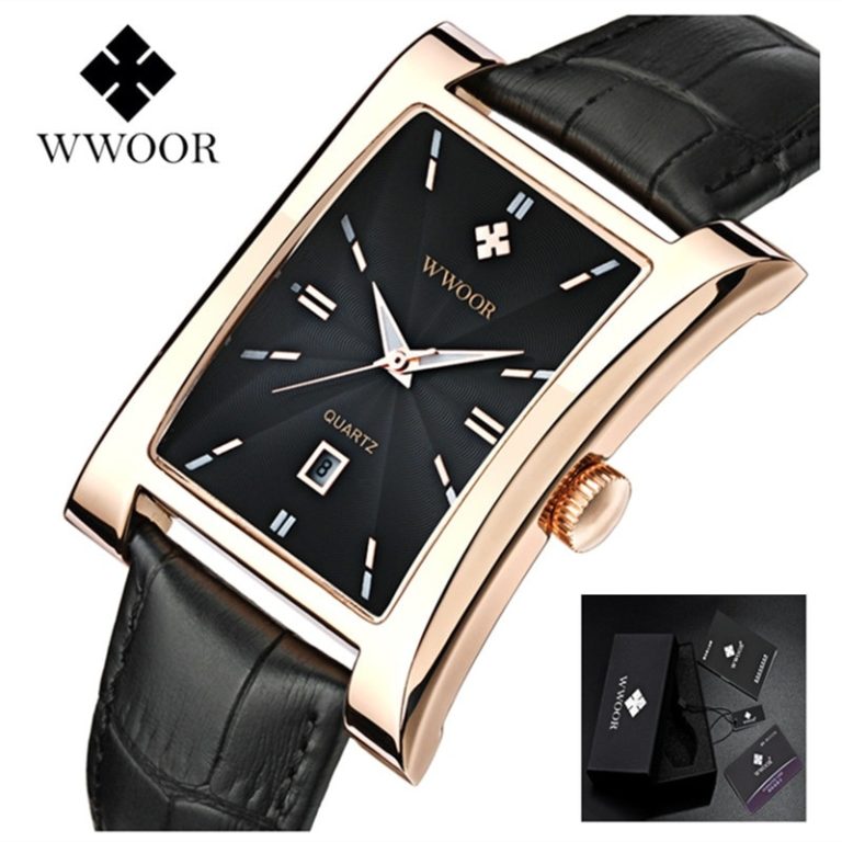 WWOOR Men Watch Ultra thin Square Watches Quartz Watches Waterproof Man Business Leather Wrist Watches Relogio Masculino 1 WWOOR Men Watch Ultra thin Square Watches Quartz Watches