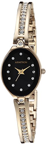 Armitron Women's Swarovski Crystal-Accented Gold-Tone Bangle Watch