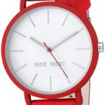 Nine West Women's Quartz Metal and Polyurethane Dress Watch, Color:Red