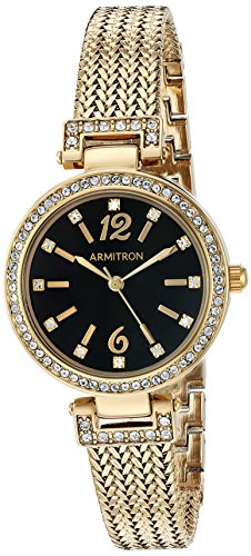 Armitron Women's Swarovski Crystal Accented Gold-Tone Mesh Bracelet Watch