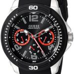 GUESS Men's Quartz Rubber and Silicone Casual Watch