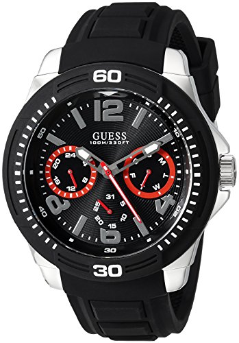 GUESS Men's Quartz Rubber and Silicone Casual Watch