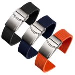 ZULUDIVER Italian Rubber Watch Band Italian Rubber Black