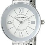 Anne Klein Women's Swarovski Crystal Accented Silver-Tone Bracelet Watch