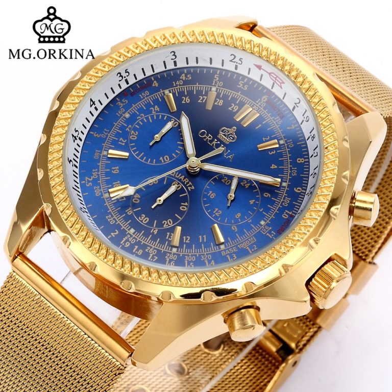 Business Mens Chronograph Japan Quartz Wrist Watches MG.ORKINA Top Brand Luxury Gold Quartz Auto Date Luminous Waterproof Watch Business Mens Chronograph Japan Quartz Wrist Watches