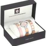 Anne Klein Women's Silver-Tone and Blush Pink Translucent Watch