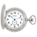 Gotham Men's Silver-Tone Double Hunter Deluxe Pocket Watch