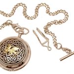 Solid pewter fronted mechanical skeleton pocket watch