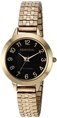 Armitron Women's Easy To Read Dial Gold-Tone Expansion Band Watch