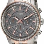 Conquer Time with Style: GUESS Men's Sporty Rose Gold-Tone Stainless Steel Watch ⌚🌟