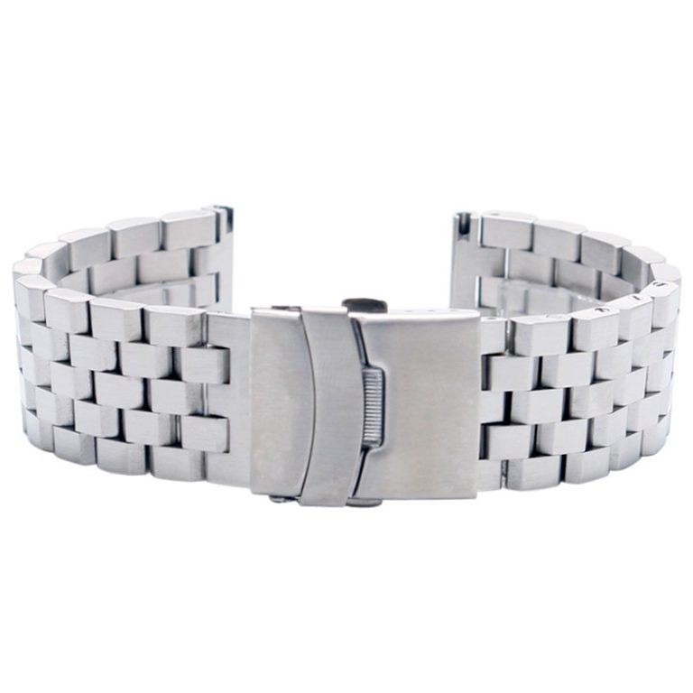 High Quality 20mm 22mm Black/Silver Solid Stainless Steel Watch Strap Band