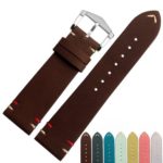 20 22mm Man Lady Cowhide Suede Leather Watch Band Strap