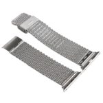 Silver/Black 38/42mm Web Mesh Stainless Steel Apple Watch Band