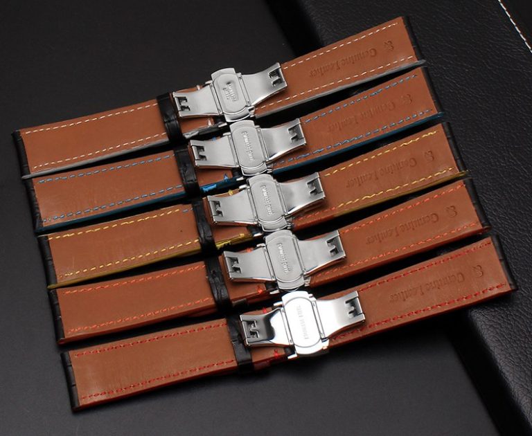 18 20 22mm Man Women Real Calf Leather Black Orange Blue Yellow White Handmade Stitches Wrist Watch Band Strap Belt Silver Clasp 1 18 20 22mm Man Women Real Calf Leather Stitches Wrist Watch Band Strap