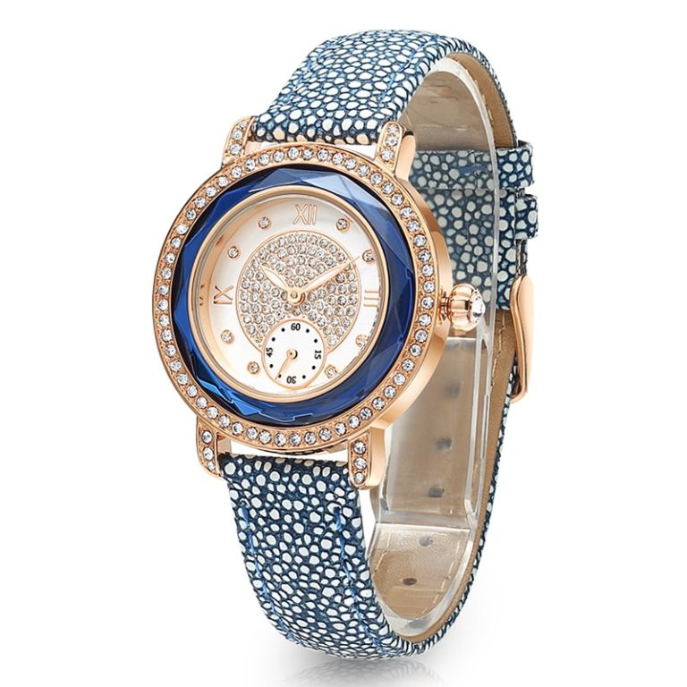 TIME100 Women Watches Ocean series Leather Strap Diamond Engagement