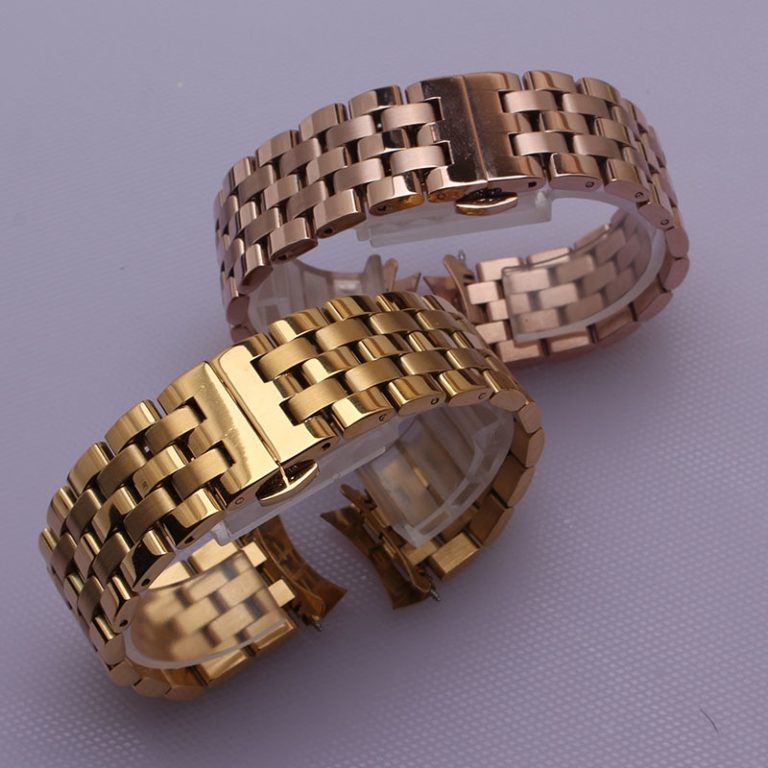 Curved ends watchbands strap bracelet rose gold Watch bands 16mm 18mm 20mm 22mm 24mm for men women wrist watch accessories new 2 Curved ends watchbands strap bracelet rose gold Watch bands