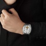 Mens Luxury Mechanical Watch Fashion Black Leather Rectangle Watch