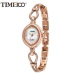 TIME100 Women Watches Shell Dial Gold Alloy Bracelet Quartz Wrist