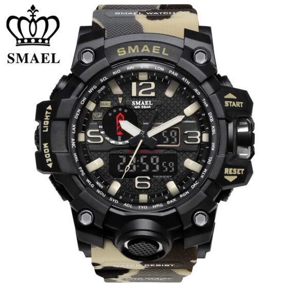 Luxury brand watches men sports dual display mens quartz watch