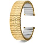 17-21mm Replacement Watchband Men's Gold Plated Metal Expansion