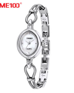 TIME100 Women Watches Silver Alloy Bracelet Shell Dial Ladies Waterproof