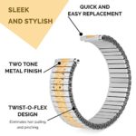 17-21mm Replacement Watchband Men's Gold Plated Metal Expansion