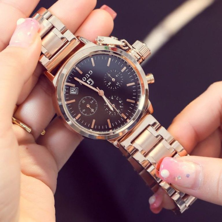 GUOU Fashion Women's Watches Rose Gold Calendar Luxury Ladies Wrist Watches Women Watch Full Steel Clock relogio feminino 2 GUOU Fashion Women's Watches Rose Gold Calendar Luxury Ladies