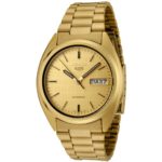 Seiko Men's SNXL72 Seiko 5 Automatic Gold Dial Gold-Tone Stainless Steel Watch