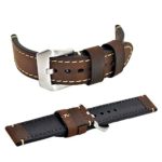 Dark Brown 24mm Genuine Leather Wristwatch Watch Band