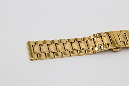 16mm Anti-Allergy Inox Steel Watch Band in Gold Solid Link Metal Watch ...