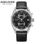 New Silver Bezel Back Leather Band Wrist Watch Swiss Mens Watches