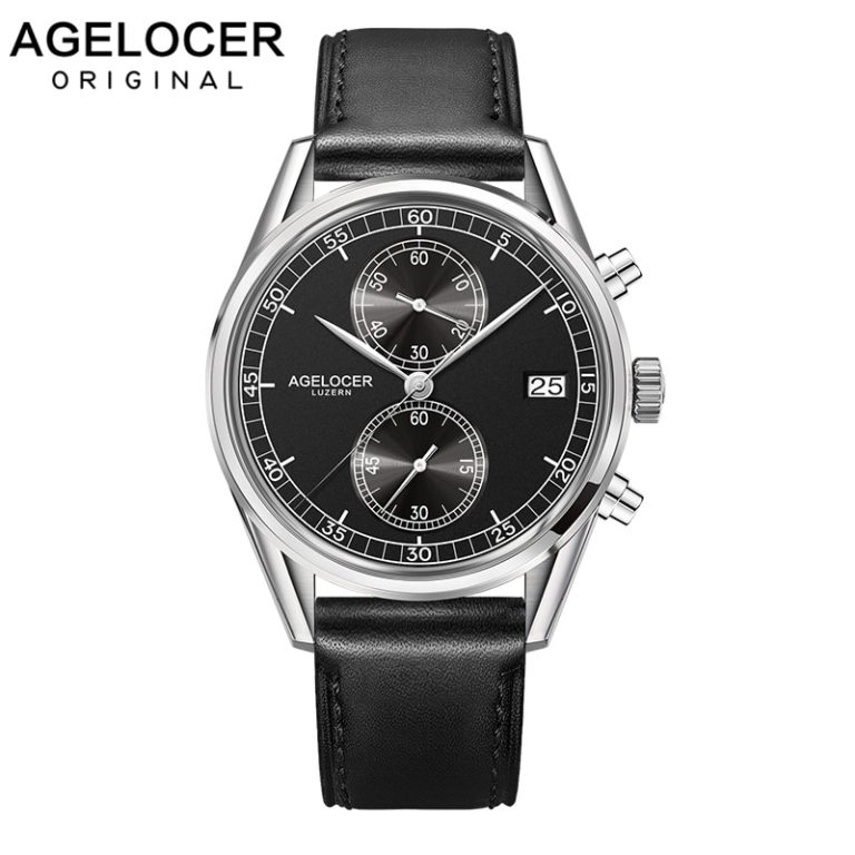 New Silver Bezel Back Leather Band Wrist Watch Swiss Mens Watches AGELCOER Brand Designers Quartz Watches 50m Waterproof 1 New Silver Bezel Back Leather Band Wrist Watch Swiss Mens Watches