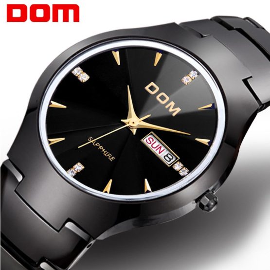 Men watch sport Luxury Top DOM Brand tungsten steel Sapphire Mirror Wrist