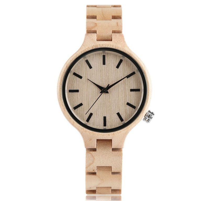Full Wooden Watch Simple Creative Women Quartz Bracelet Dress Wrist Watch