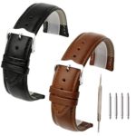 Top Plaza 2 Pcs Black Brown Genuine Leather Band Replacement