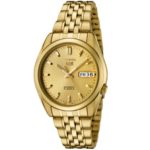 Seiko Men's Seiko 5 Automatic Gold Dial Gold-Tone Stainless Steel Watch
