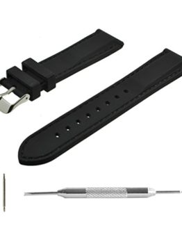 Benchmark Straps 22mm Black Silicone Rubber Watchband