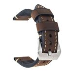 Dark Brown 24mm Genuine Leather Wristwatch Watch Band