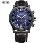 MEGIR new fashion casual quartz watch men large dial waterproof