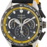 Pulsar Men's PU2007 Stainless Steel Watch with Black Leather Band