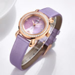 DOM women watches crystal luxury brand waterproof quartz leather watch