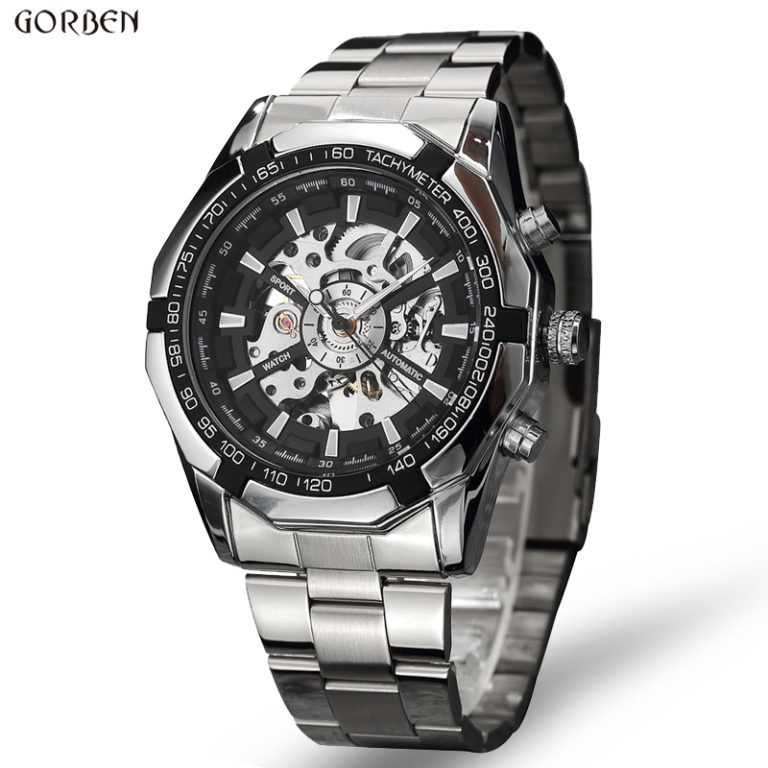 Hot Sale Luxury Luminous Automatic Mechanical Skeleton Dial Stainless Steel