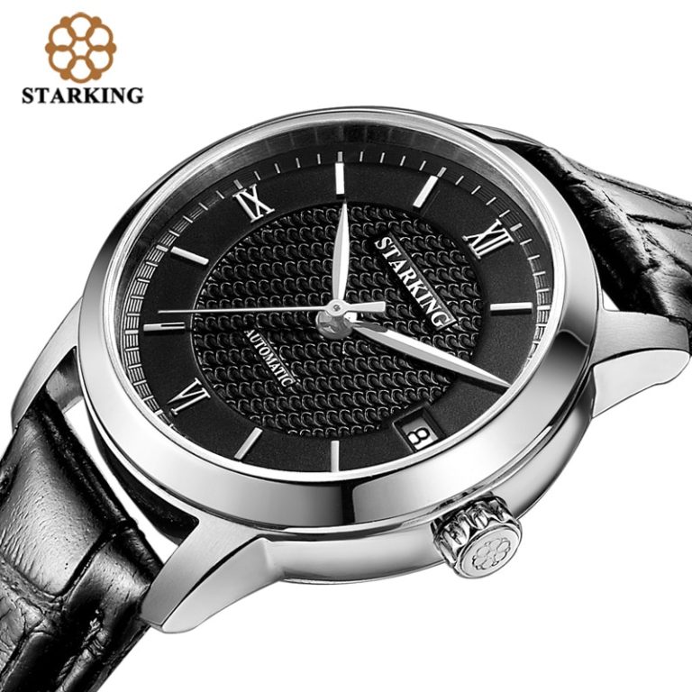 STARKING Women Skeleton Automatic Mechanical Watches Luxury Famous Brand Stainless Steel clock Female Black Wrist Watches AL0187 1 STARKING Women Skeleton Automatic Mechanical Watches