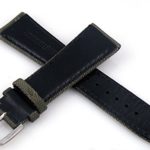 Fanmis 22mm Military Green Fabric Leather Strap Watch Band Watchband