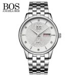ANGELA BOS Cool Mens Watches Top Brand Luxury Quartz Watch Stainless Steel