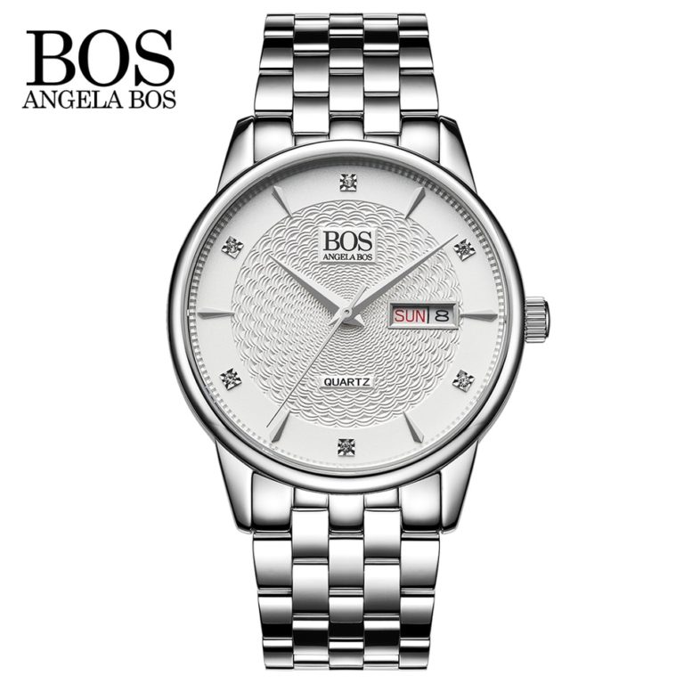 ANGELA BOS Cool Mens Watches Top Brand Luxury Quartz Watch Stainless Steel Date Rhinestones Waterproof Wrist Watches For Men 2 ANGELA BOS Cool Mens Watches Top Brand Luxury Quartz Watch Stainless Steel