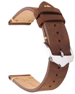 EACHE 20mm Genuine Leather Watch Band Brown