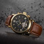 Ouyawei Mens Mechanical Tourbillon Calendar Watches Automatic